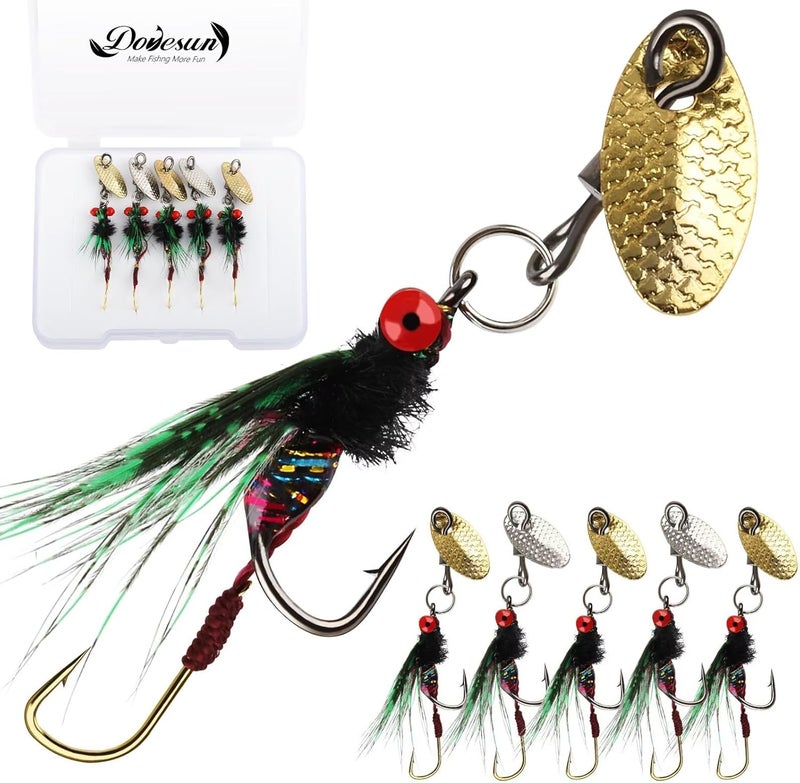 Dovesun Fly Fishing Lures Fly Fishing Flies Wet Fishing Flies Fishing Lures Fishing Spinner for Bass Sunfish Pike Trout 5PCS/10PCS - Image 1